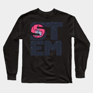 Science Technology Engineering Math STEM Typography Long Sleeve T-Shirt